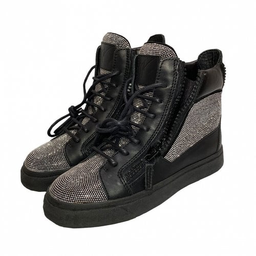 Pre-owned Giuseppe Zanotti Leather Trainers In Black