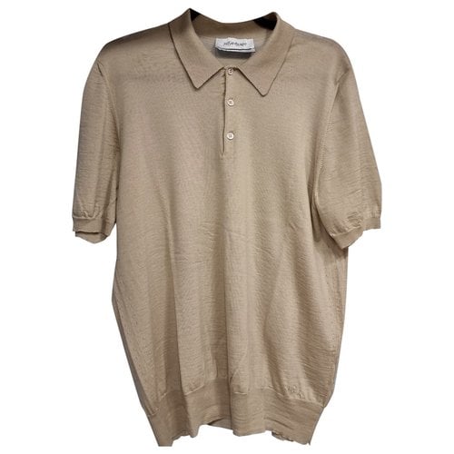 Pre-owned Saint Laurent Linen Polo Shirt In Camel