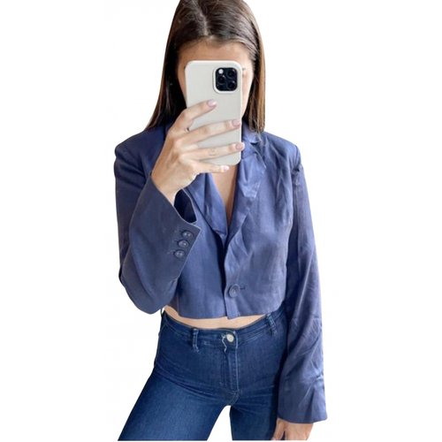 Pre-owned Fleur Du Mal Silk Short Vest In Blue