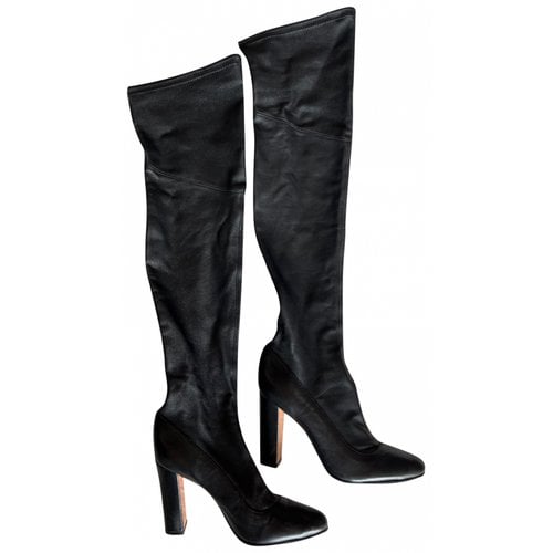 Pre-owned Schutz Leather Boots In Black