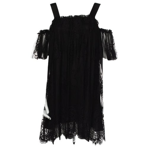 Pre-owned Alexis Lace Mini Dress In Black