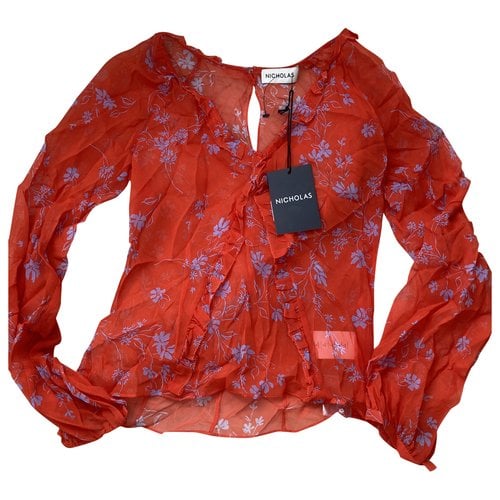 Pre-owned Nicholas Silk Blouse In Red