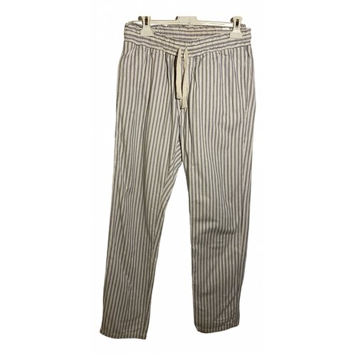 Pre-owned Doppiaa Trousers In White