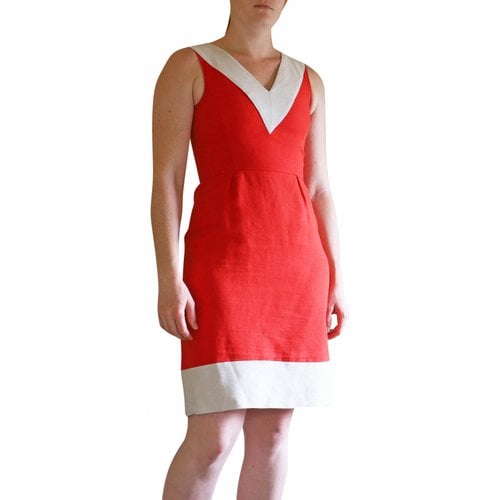Pre-owned Kate Spade Linen Mid-length Dress In Red