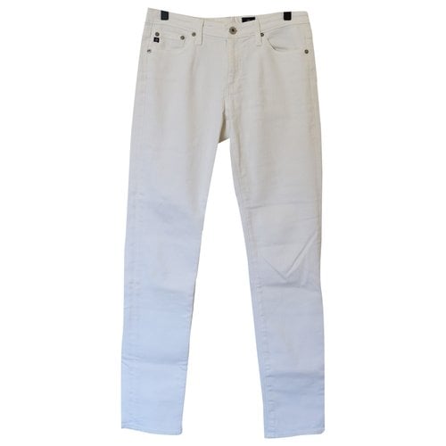 Pre-owned Ag Straight Jeans In White