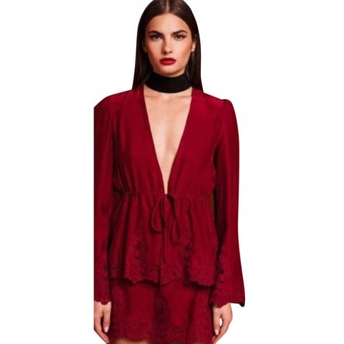 Pre-owned Stone Cold Fox Silk Blouse In Red
