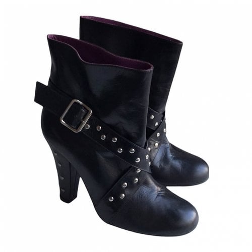 Pre-owned Marc Jacobs Leather Ankle Boots In Black