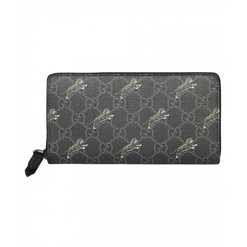 Pre-owned Gucci Cloth Wallet In Black