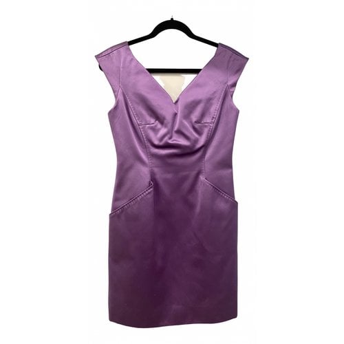 Pre-owned Carolina Herrera Silk Mid-length Dress In Purple