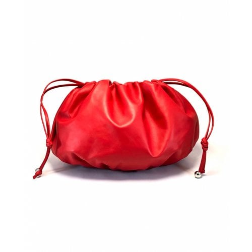 Pre-owned Bottega Veneta Shoulder Pouch Leather Clutch Bag In Red