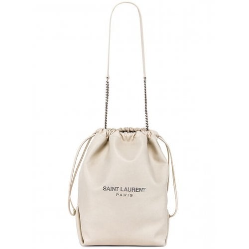 Pre-owned Saint Laurent Leather Handbag In White