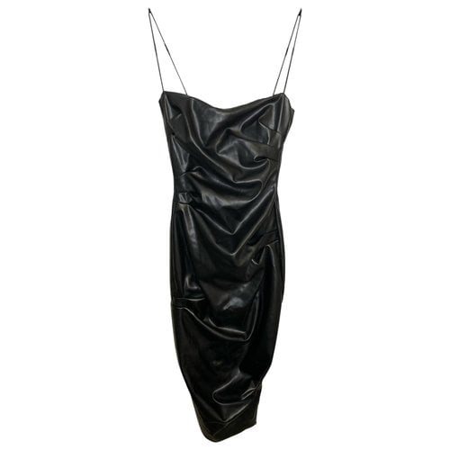 Pre-owned Nookie Leather Mid-length Dress In Black