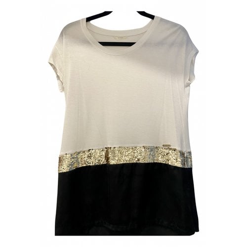 Pre-owned Guess Glitter T-shirt In Gold
