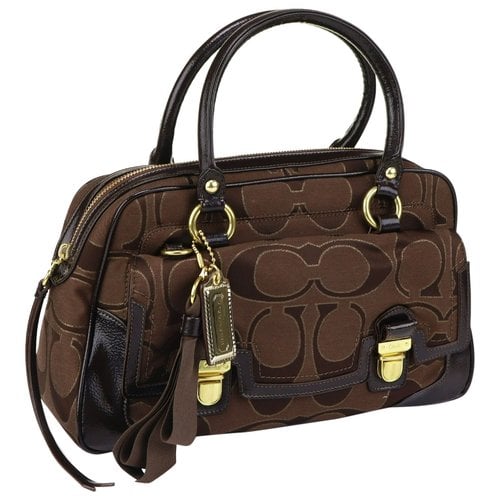 Pre-owned Coach Cloth Satchel In Brown