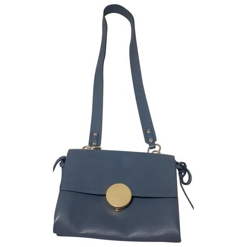 Pre-owned Christian Laurier Leather Handbag In Blue