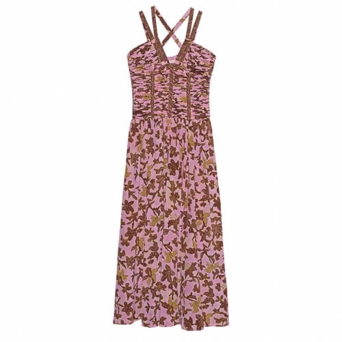 Pre-owned Ulla Johnson Silk Maxi Dress In Pink