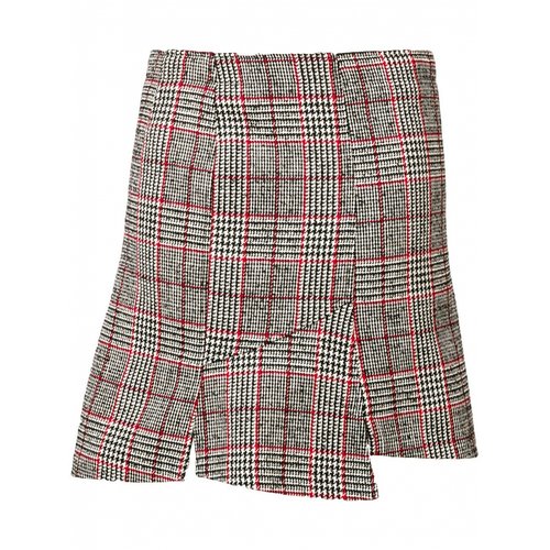Pre-owned Mcq By Alexander Mcqueen Wool Mini Skirt In Grey