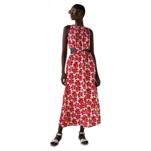 Pre-owned Faithfull The Brand Linen Maxi Dress In Red