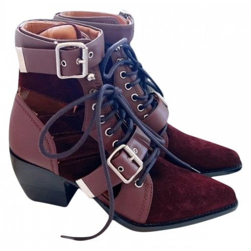 Pre-owned Chloé Ankle Boots In Purple