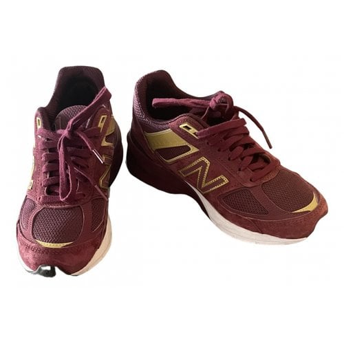 Pre-owned New Balance 990 Cloth Trainers In Burgundy