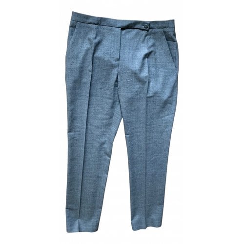 Pre-owned Paule Ka Wool Straight Pants In Grey