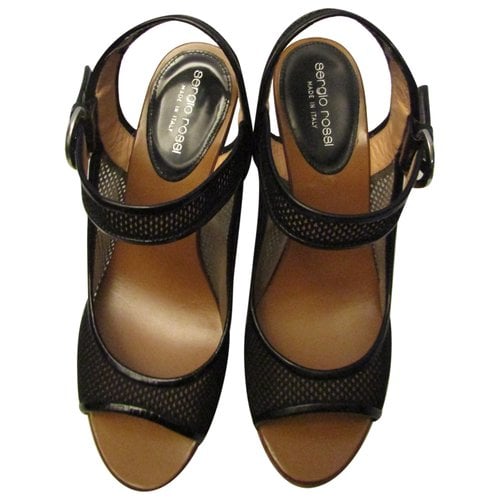 Pre-owned Sergio Rossi Leather Sandal In Black