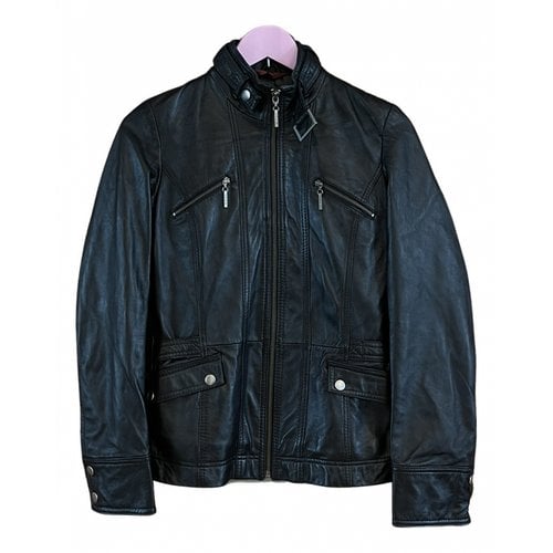 Pre-owned John Richmond Leather Jacket In Black