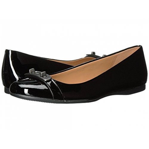 Pre-owned Coach Patent Leather Ballet Flats In Black