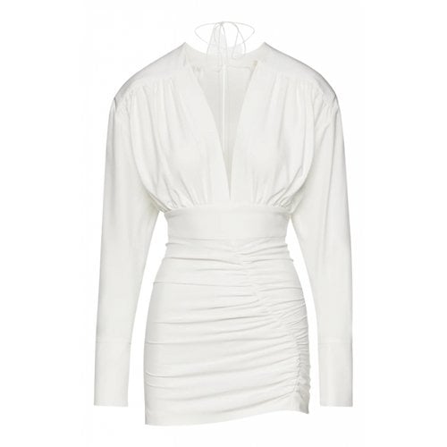 Pre-owned The Mannei Silk Mini Dress In White