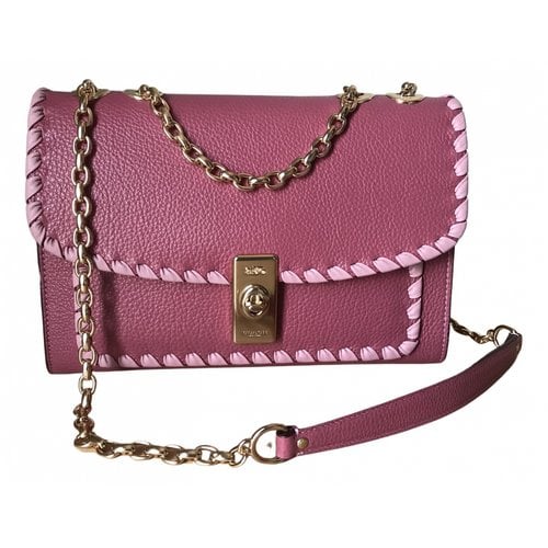 Pre-owned Coach Lane Leather Crossbody Bag In Pink