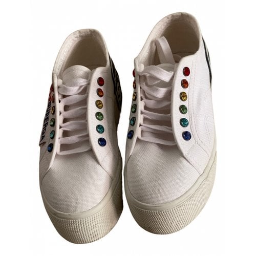 Pre-owned Marco De Vincenzo Cloth Trainers In White