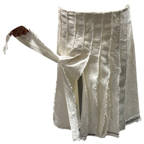 Pre-owned Hache Wool Mid-length Skirt In White