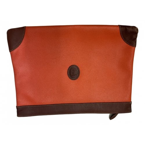 Pre-owned Trussardi Cloth Clutch Bag In Orange