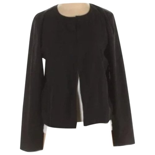 Pre-owned Eileen Fisher Silk Jacket In Black
