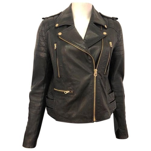 Pre-owned Juicy Couture Leather Jacket In Black