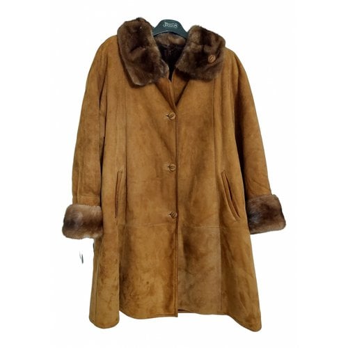 Pre-owned Gallotti Shearling Coat In Camel