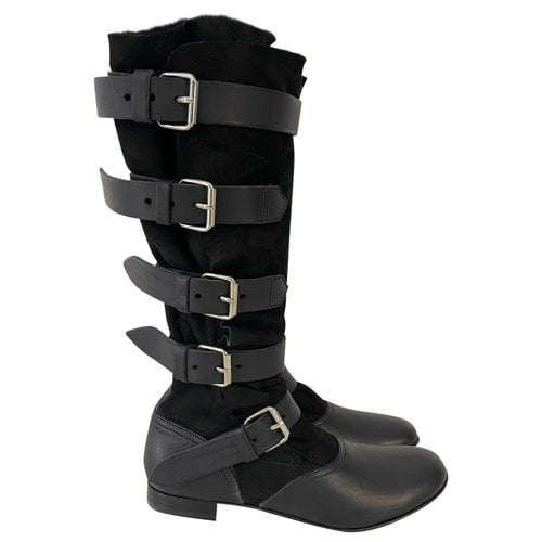Pre-owned Vivienne Westwood Shearling Boots In Black