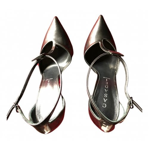 Pre-owned Casadei Patent Leather Sandals In Metallic