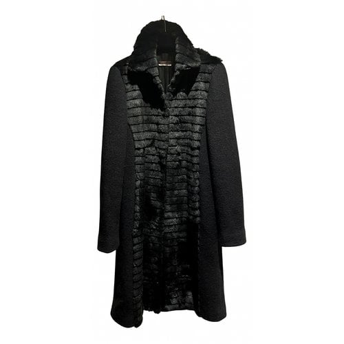 Pre-owned Paolo Pecora Wool Coat In Black