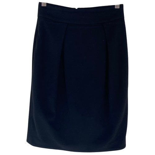 Pre-owned Natan Wool Mid-length Skirt In Black