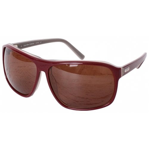 Pre-owned Calvin Klein Collection Aviator Sunglasses In Burgundy