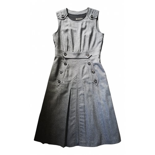 Pre-owned Burberry Cashmere Mid-length Dress In Grey