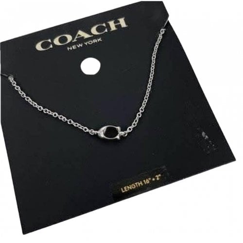 Pre-owned Coach Necklace In Silver