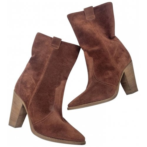 Pre-owned Aquatalia Ankle Boots In Brown