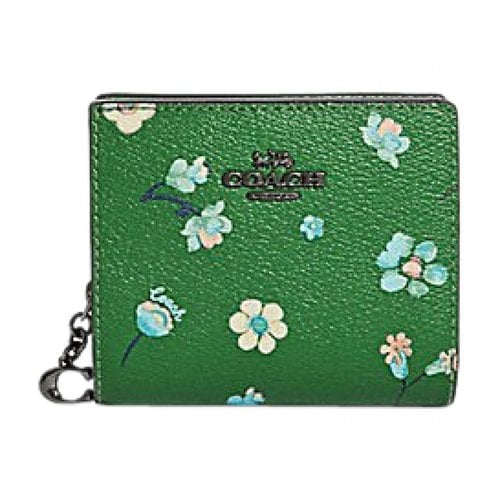 Pre-owned Coach Cloth Wallet In Green