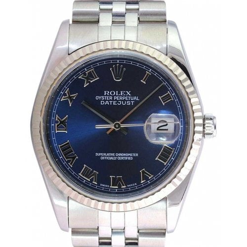Pre-owned Rolex White Gold Watch In Blue