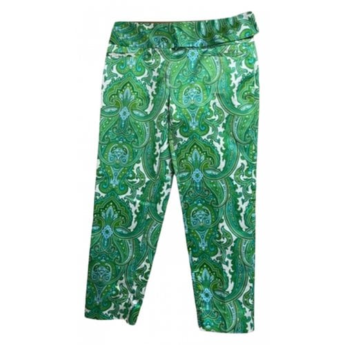 Pre-owned Dolce & Gabbana Silk Trousers In Green