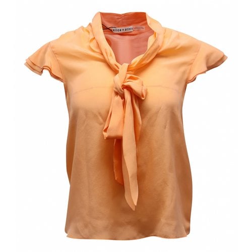 Pre-owned Alice And Olivia Silk Blouse In Orange