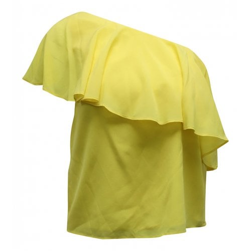 Pre-owned Alice And Olivia Silk Blouse In Yellow