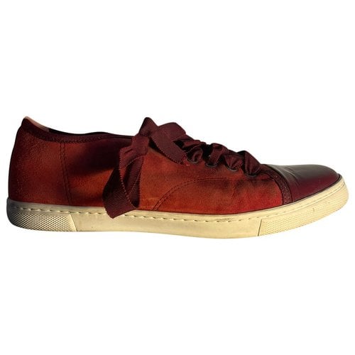 Pre-owned Lanvin Trainers In Burgundy